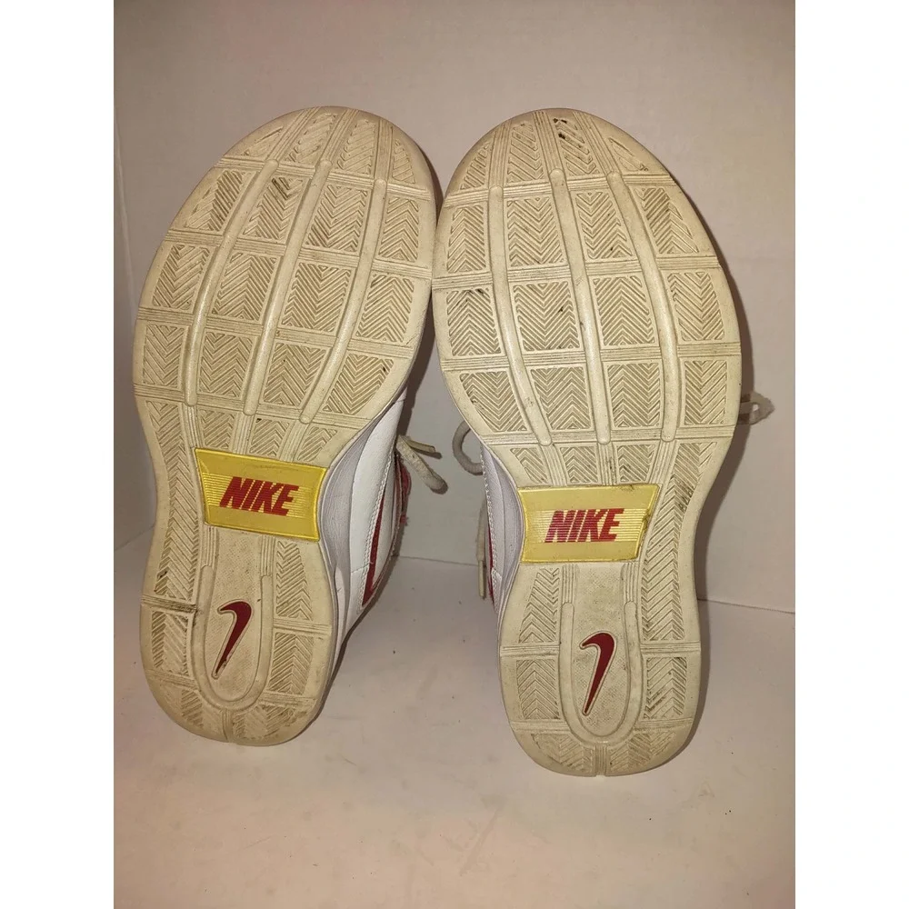 Nike Shox Elite Basketball Shoes Youth 7Y White Red High Top Strap 341513-161